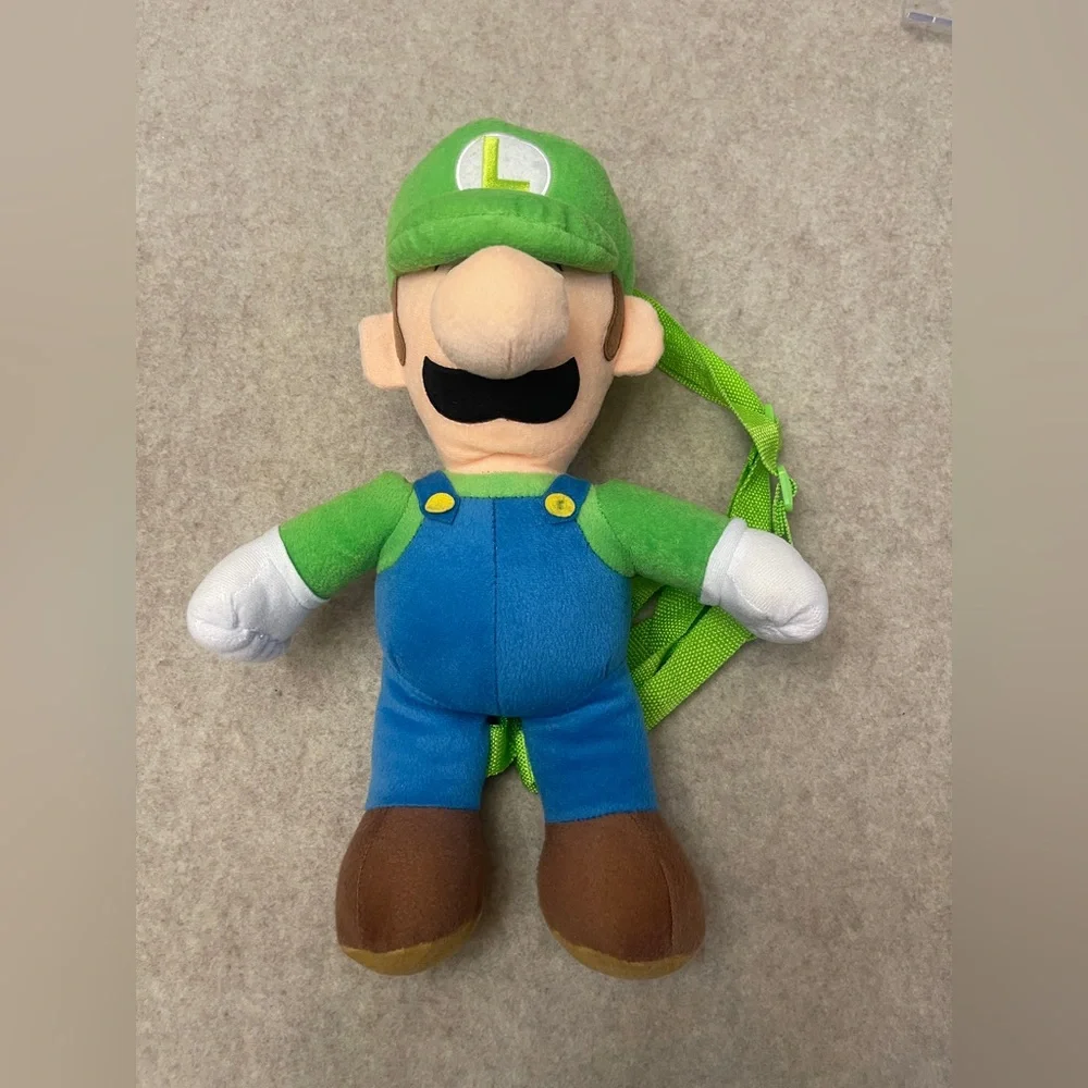 Nintendo Super Mario Luigi Green Plush Stuffed Backpack by Bioworld